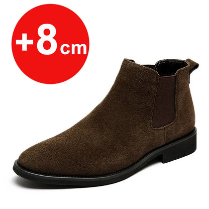 Chelsea Boots Suede Leather Boots Height Increase 2.3" or "3.1"