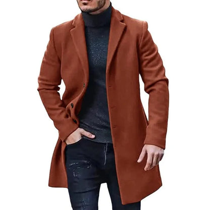 Male Streetwear Jackets Man's Solid Color Casual Outerwear And Coats Single Breasted Lapel Wool Men's Jacket For Spring Winter