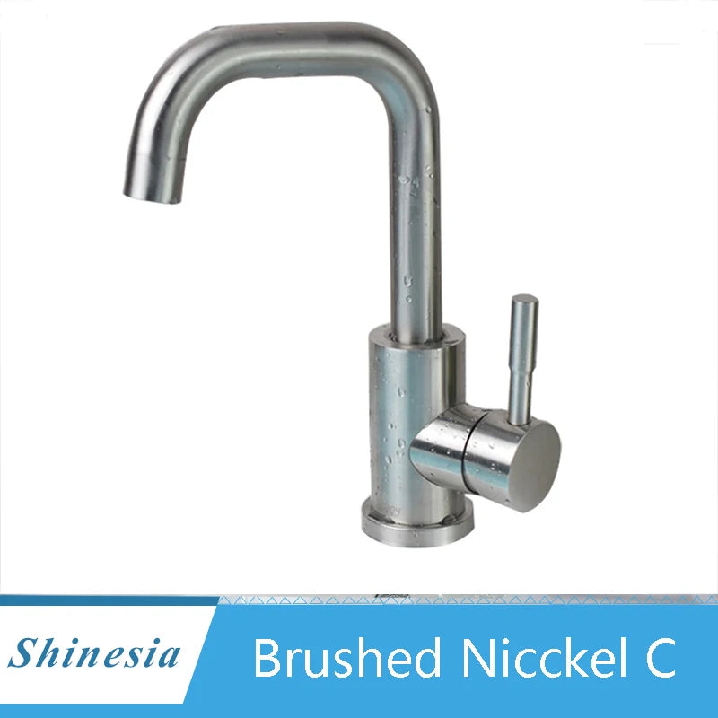 Shinesia Bathroom Basin Faucet Matte Black Series for Sink Vessel Stainless Steel Hot and Cold Water Mixer Tap Crane