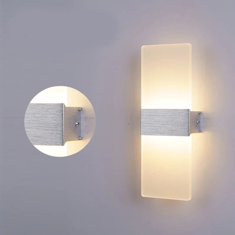 Modern Led Acrylic Wall Lamp AC85-265V Long warm white Indoor Lighting Home Bedroom Bedding Room Living Room Indoor wall lamp