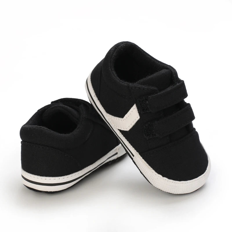 Hot Selling Baby Shoes Classic Soft Sole Shoes Newborn Casual Fashion Sports Shoes Infant Toddler Solid Color Strips Crib Shoes