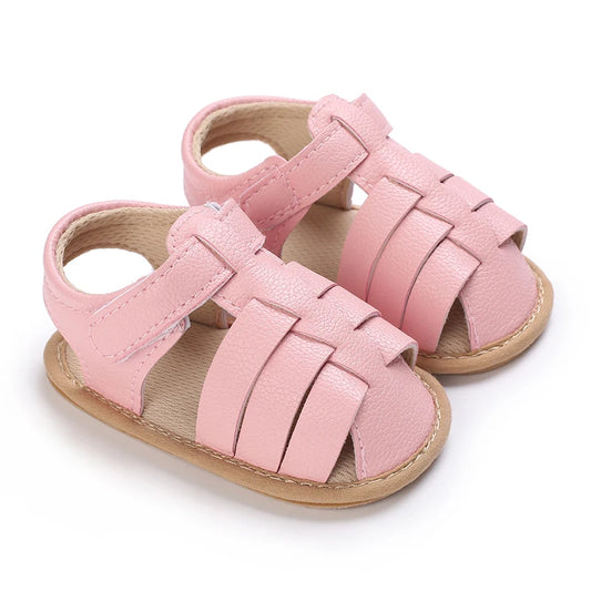 Summer Classic Multiple Pink Baby Sandals Comfortable and Casual Walking Shoes for Girls Aged 0-18 Months