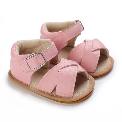 Summer Classic Multiple Pink Baby Sandals Comfortable and Casual Walking Shoes for Girls Aged 0-18 Months