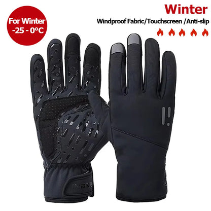 INBIKE Winter Cycling Gloves for Men Women Warm Fleece Biking Glove for Riding Bicycle Gloves Waterproof Touchscreen Accessories