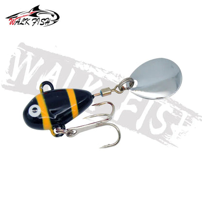 WALK FISH 1PCS New Metal Mini VIB With Spoon Fishing Lure 10g 2.1cm Fishing Tackle Pin Crankbait Vibration Spinner Sinking Bait