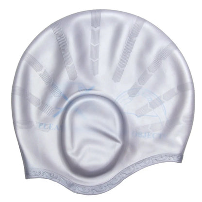 Men Women Swimming Caps Long Hair Waterproof Swim Pool Cap Ear Protect Silicone Diving Hat