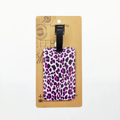 Leopard Print Luggage Label Men Travel Luggage Tag Women Suitcase ID Address Holder Baggage Boarding Portable