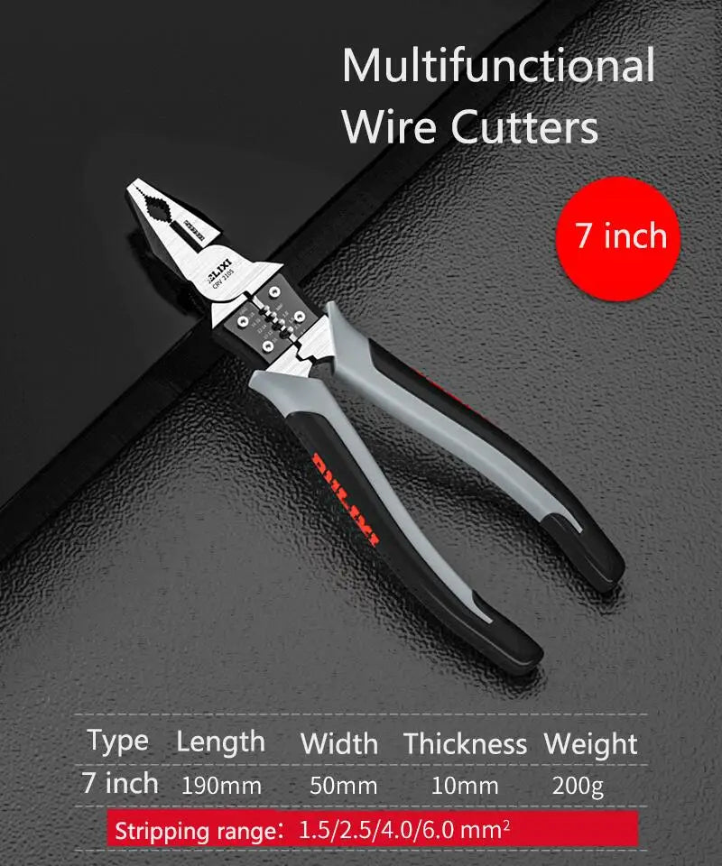 Multi Graph Multifunctional Alicate Diagonal Pliers Needle Nose Hardware Tools Universal Wire Cutters Electrician Bocorese