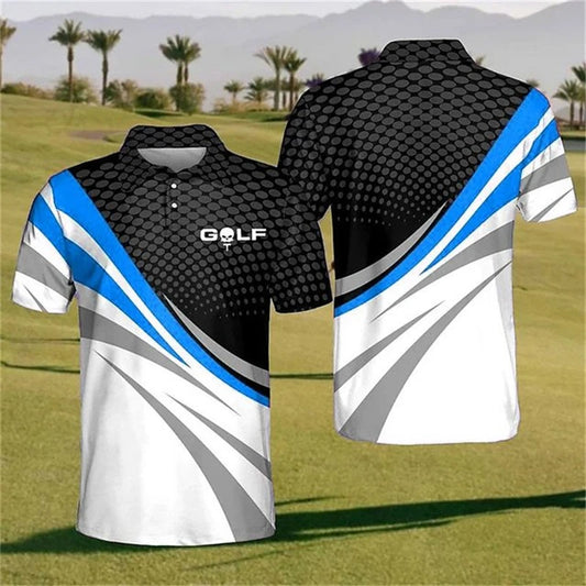 Outdoor Golf Sports Polo T Shirt For Men Fashion Lapel Short Sleeve Shirts Summer Hot Sale Golf Clothing Oversized Button Tops