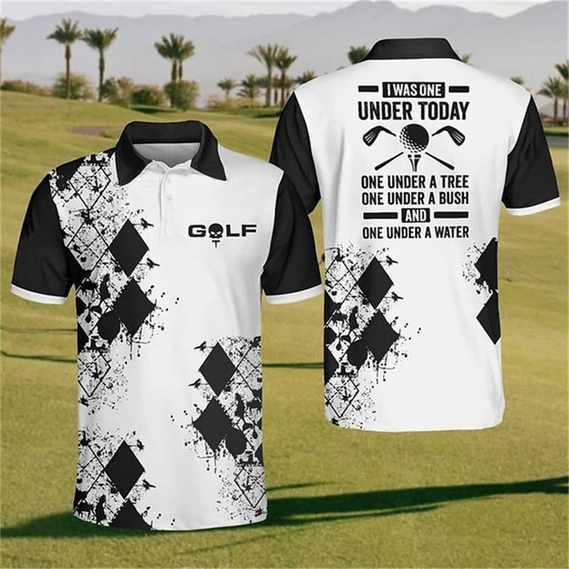 Outdoor Golf Sports Polo T Shirt For Men Fashion Lapel Short Sleeve Shirts Summer Hot Sale Golf Clothing Oversized Button Tops