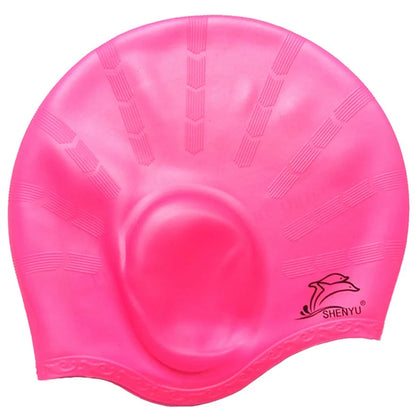 Men Women Swimming Caps Long Hair Waterproof Swim Pool Cap Ear Protect Silicone Diving Hat