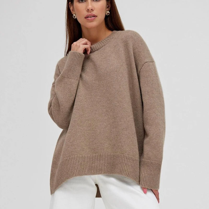 Hirsionsan Oversized Cashmere Autumn Winter Sweater Women Fashion Basic Knitted Pullover Chic Soft Loose Casual Female Jumper