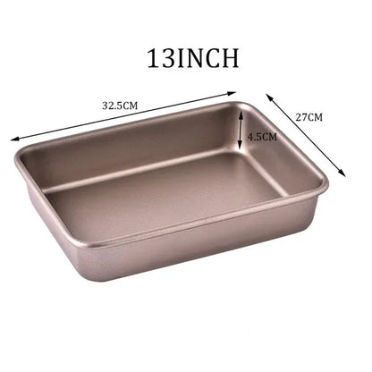 Thicken Carbon Steel Golden Baking Tray Nonstick Square Oven Cake Bread Pastry Pans Biscuits Bakeware Mold Kitchen Cooking Tools