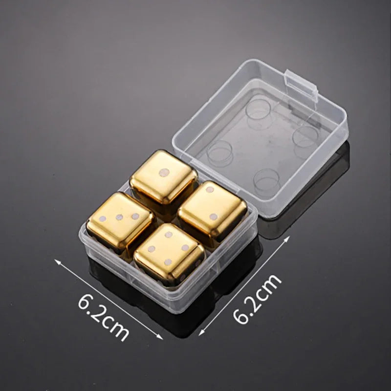 Reusable Whiskey Stones Stainless Steel Ice Cubes Quick-Freeze Wine Cooler Food Grade Metal Pellets Beer Cooler Bar Accessories