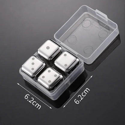 Reusable Whiskey Stones Stainless Steel Ice Cubes Quick-Freeze Wine Cooler Food Grade Metal Pellets Beer Cooler Bar Accessories