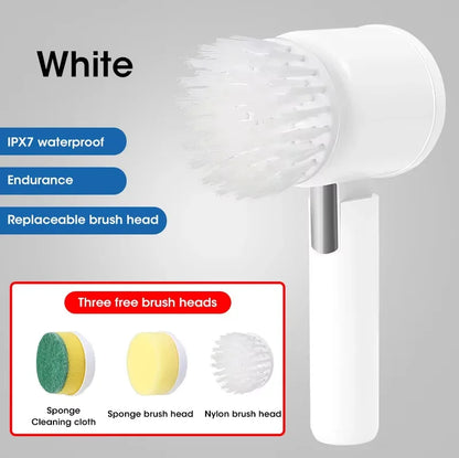 New Electric Spin Scrubber,Bathroom Cleaning Brush Power Scrubber with 5 Replaceable Brush Heads, 5 in 1 Electric Cleaning Brush