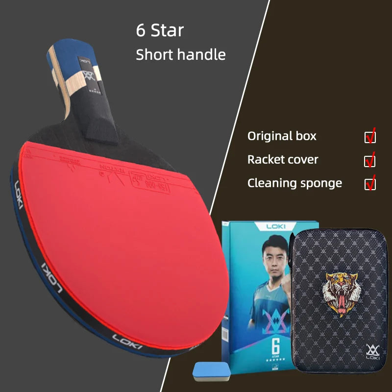 LOKI 9 Star Table Tennis Racket Professional 5+2 Carbon Ping Pong Paddle 6/7/8/9 Star Ultra Offensive with Sticky Rubbers