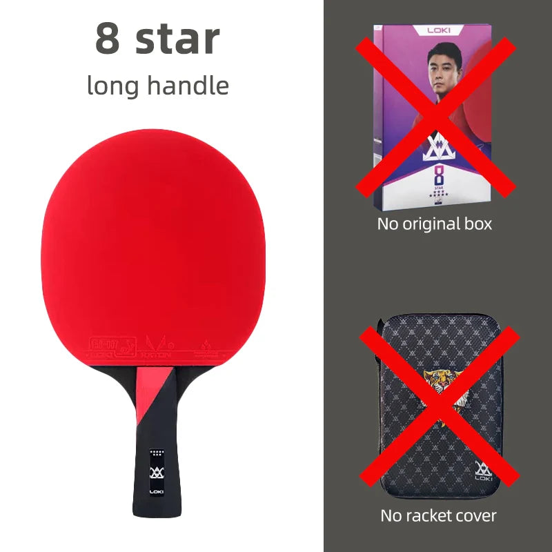 LOKI 9 Star Table Tennis Racket Professional 5+2 Carbon Ping Pong Paddle 6/7/8/9 Star Ultra Offensive with Sticky Rubbers