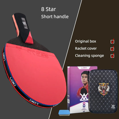 LOKI 9 Star Table Tennis Racket Professional 5+2 Carbon Ping Pong Paddle 6/7/8/9 Star Ultra Offensive with Sticky Rubbers