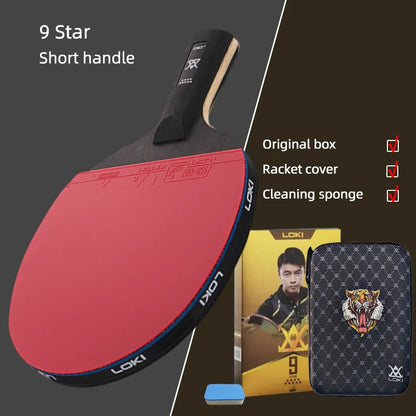 LOKI 9 Star Table Tennis Racket Professional 5+2 Carbon Ping Pong Paddle 6/7/8/9 Star Ultra Offensive with Sticky Rubbers