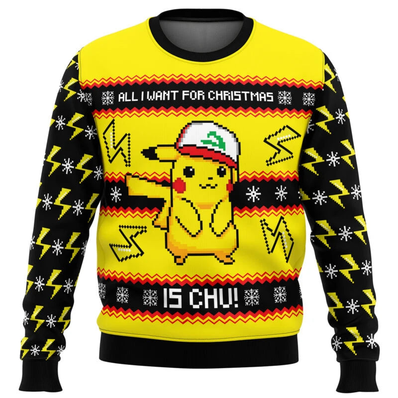 Pocket Monster Ugly New Year Christmas Sweater Gift Santa Claus Pullover Men's 3D Sweatshirt and Top Sale Autumn/Winter Clothing