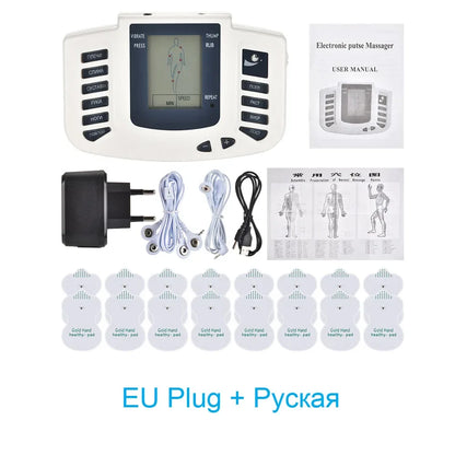 Full Body EMS Tens Muscle Electrostimulator Acupuncture Therapy Massage 16pads Digital Meridian Physiotherapy Apparatus Health