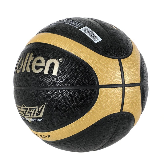 Molten-EZ-K Size 7 Basketball, Black, Gold, PU, Outdoor, Indoor, Women, Youth, Man Match, Training both indoor and outdoor play