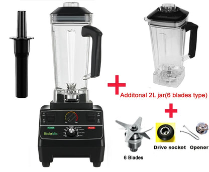 BioloMix BPA Free 2L Jar 2200W Professional Smart Timer Pre-programed Blender Mixer Juicer Food Processor Ice Smoothies Crusher