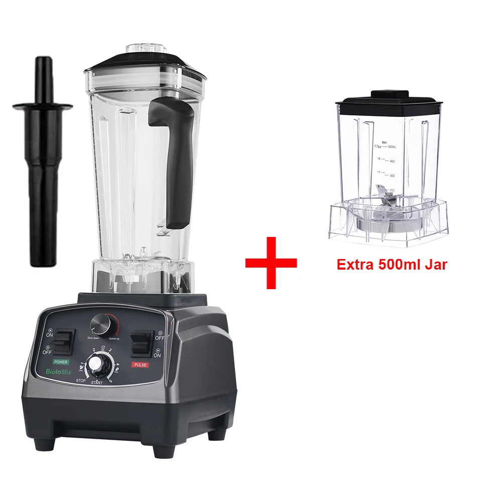 BioloMix 3HP 2200W Heavy Duty Commercial Grade Timer Blender Mixer Juicer Fruit Food Processor Ice Smoothies BPA Free 2L Jar