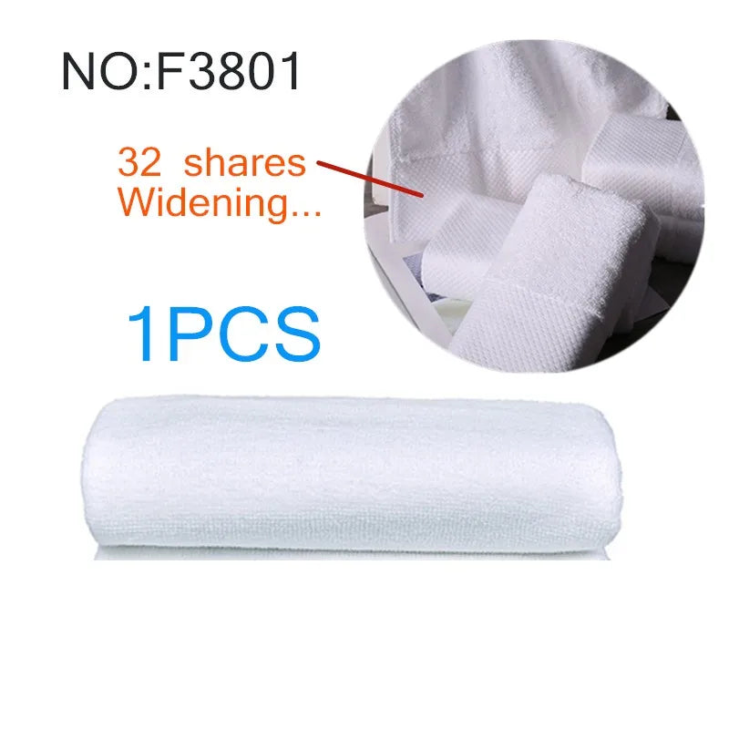 100% cotton thickened white towel jacquard soft bamboo fiber towel strengthen absorbent white towel for home hotel beauty salon