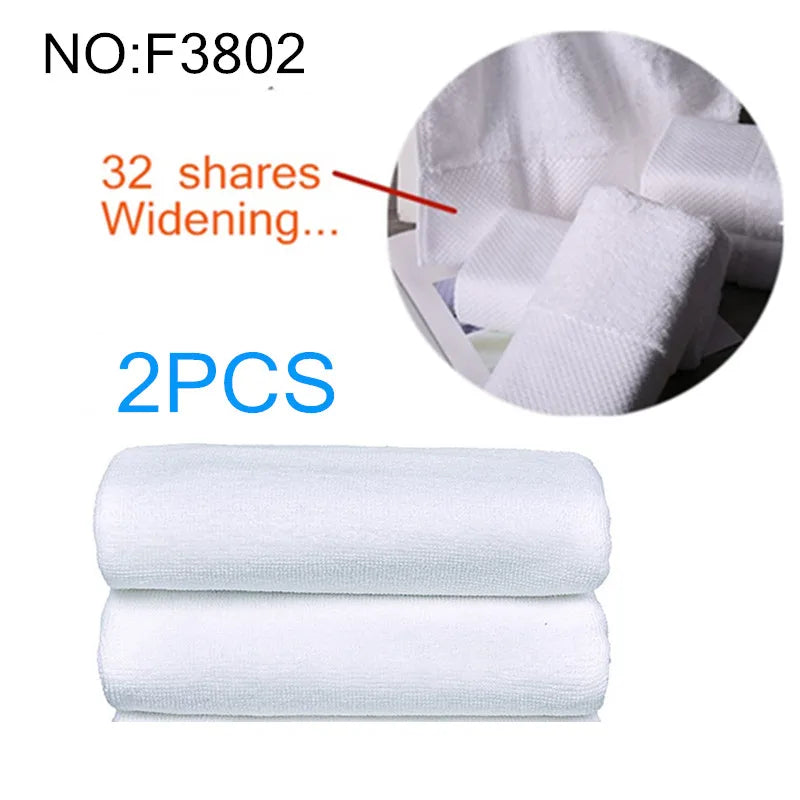 100% cotton thickened white towel jacquard soft bamboo fiber towel strengthen absorbent white towel for home hotel beauty salon