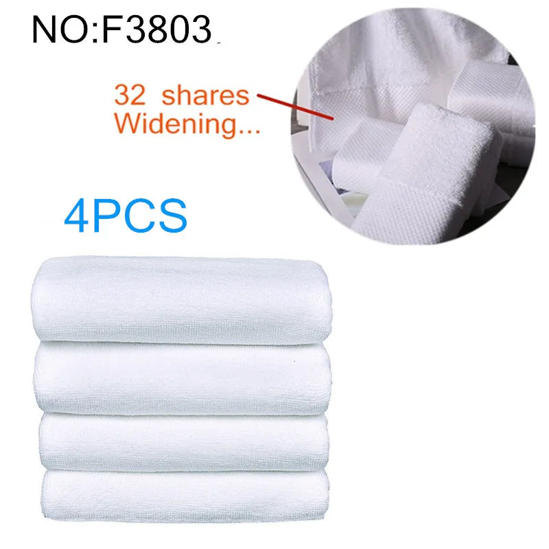 100% cotton thickened white towel jacquard soft bamboo fiber towel strengthen absorbent white towel for home hotel beauty salon