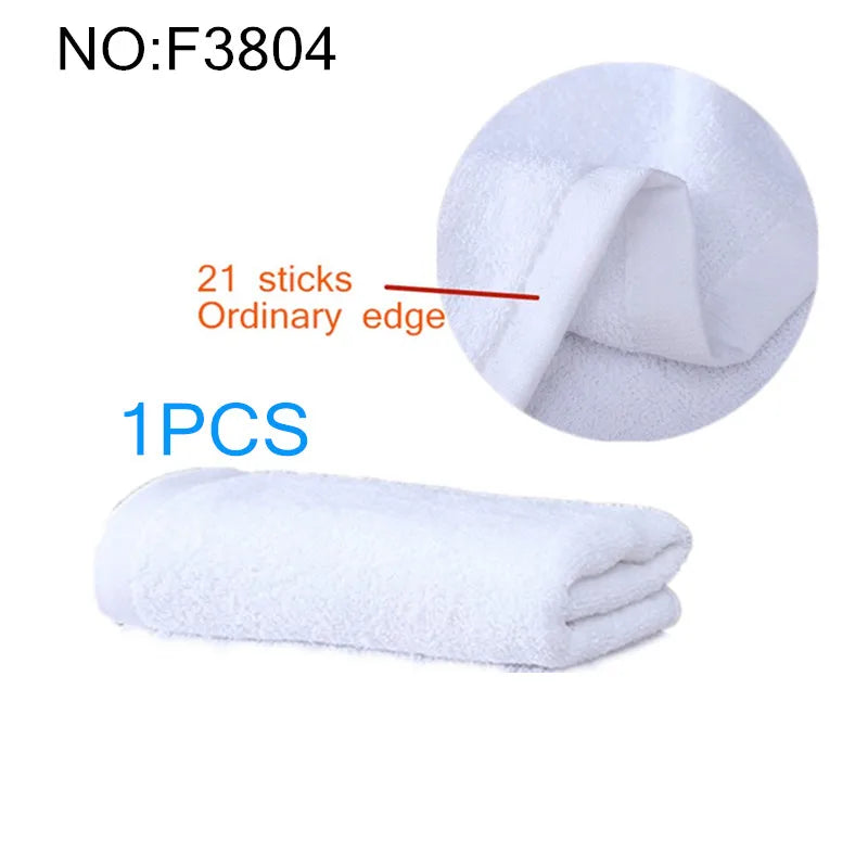 100% cotton thickened white towel jacquard soft bamboo fiber towel strengthen absorbent white towel for home hotel beauty salon