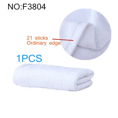 100% cotton thickened white towel jacquard soft bamboo fiber towel strengthen absorbent white towel for home hotel beauty salon