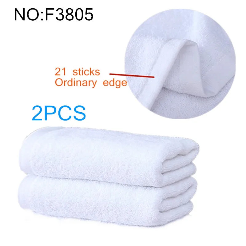 100% cotton thickened white towel jacquard soft bamboo fiber towel strengthen absorbent white towel for home hotel beauty salon