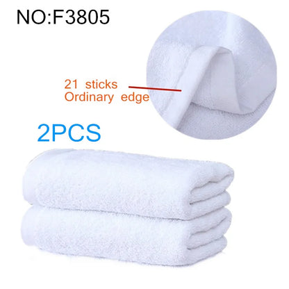 100% cotton thickened white towel jacquard soft bamboo fiber towel strengthen absorbent white towel for home hotel beauty salon