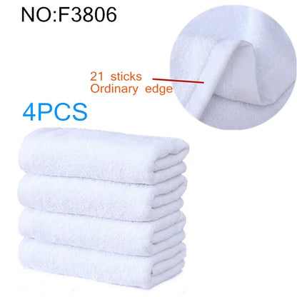 100% cotton thickened white towel jacquard soft bamboo fiber towel strengthen absorbent white towel for home hotel beauty salon