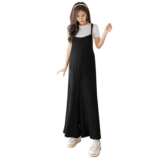 Maternity Clothings New Summer Overall Fashionable Loose Oversized Cropped Wide Leg Floor-Length Chiffon Pant for Pregnant Women