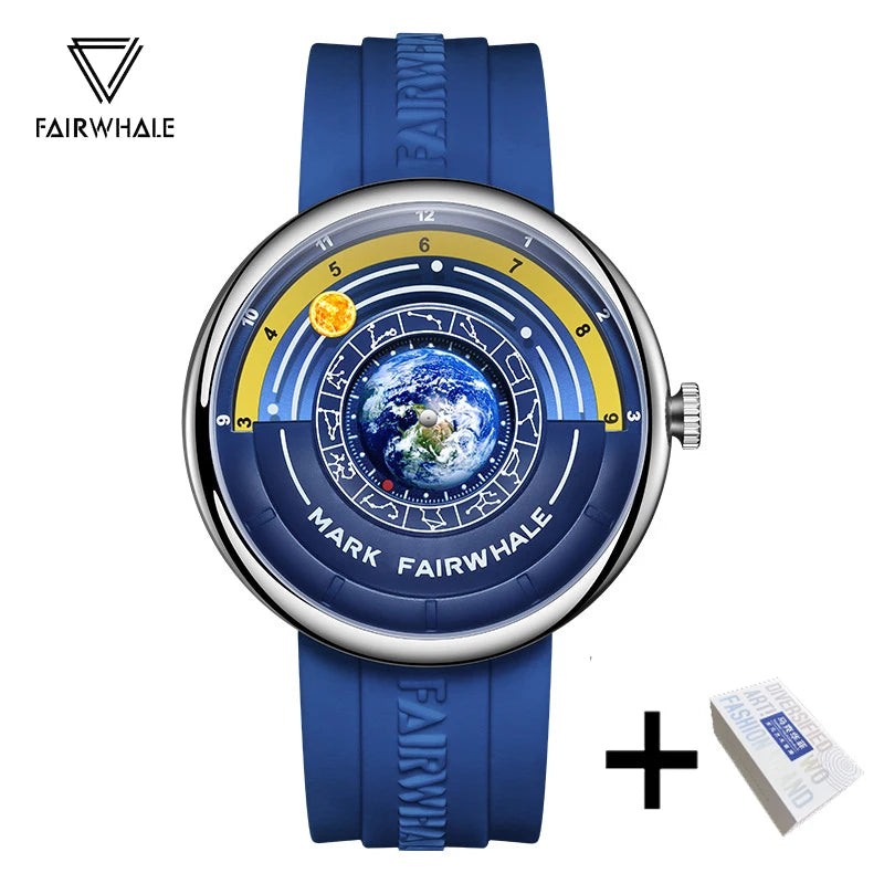 Mark Fairwhale 5700 Fashion Earth Mens Quartz Watches Luxury Sport Waterproof Men Wristwatch Innovative Date Clock reloj hombre