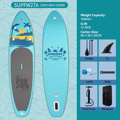 FunWater 335CM US Warehouse Sup Board Inflatable Surfboard Stand Up Paddle Board Inflatable Sup PaddleBoard with Accessories