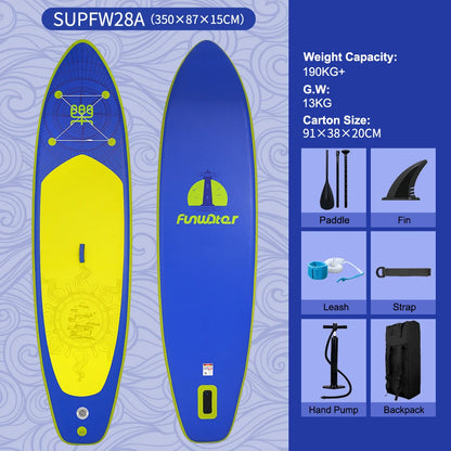 FunWater 335CM US Warehouse Sup Board Inflatable Surfboard Stand Up Paddle Board Inflatable Sup PaddleBoard with Accessories