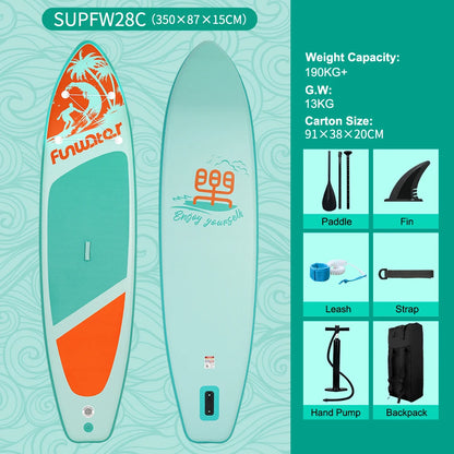 FunWater 335CM US Warehouse Sup Board Inflatable Surfboard Stand Up Paddle Board Inflatable Sup PaddleBoard with Accessories