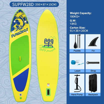 FunWater 335CM US Warehouse Sup Board Inflatable Surfboard Stand Up Paddle Board Inflatable Sup PaddleBoard with Accessories