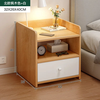 Modern Small Bedside Table Drawer with Lock Nordic Minimalist Bedside Cabinet Storage Cabinets Nightstands for Bedroom Furniture