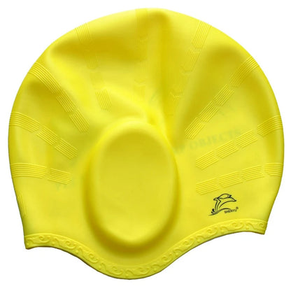 Men Women Swimming Caps Long Hair Waterproof Swim Pool Cap Ear Protect Silicone Diving Hat