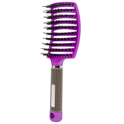 Hair Brush Hair Comb Detangling Hair Brush Bristle&Nylon Women Wet Massage Comb Curly Hairdressing Salon Styling Tools