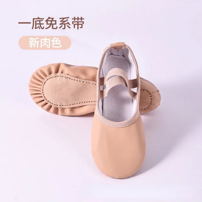 Women's Ballet Slippers for Woman Danseuse PU Leather Professional Dancers for Girls Kids Soft Sole Children Toddler Dance Shoes