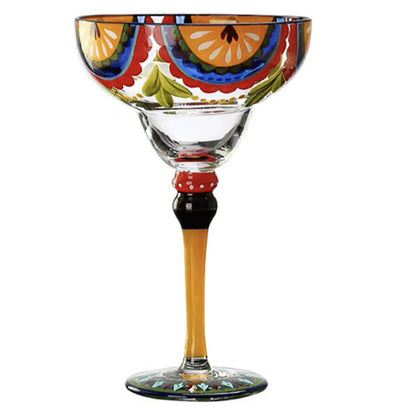 Painted Margarita Wine Glass Crystal Glass Hand-painted Cocktail Glass Alicia Home Goblet for Home Bar Wedding Party Dropship