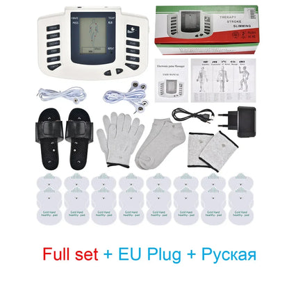 Full Body EMS Tens Muscle Electrostimulator Acupuncture Therapy Massage 16pads Digital Meridian Physiotherapy Apparatus Health