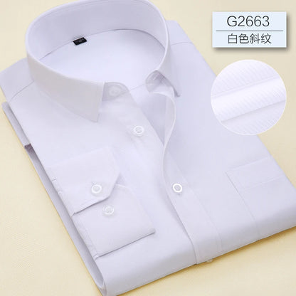 Men Classic Long Sleeve Dress Shirt Regular Pocket Fit Formal Business Work Office Casual Button White Social Shirts S-7XL